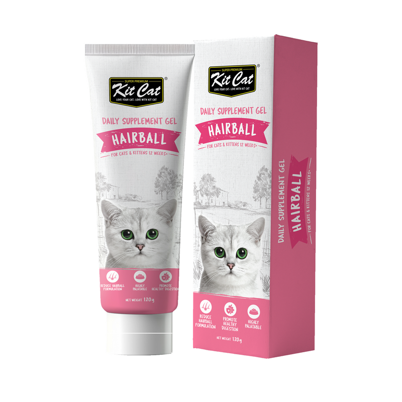 Kit Cat Hairball Daily Supplement Gel For Cats and Kittens – 120 g