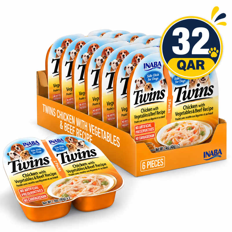 Inaba Grain-Free Chicken & Beef with Vegetables Wet Dog Food for Small Breeds 2x35g (6 Twin Cups)