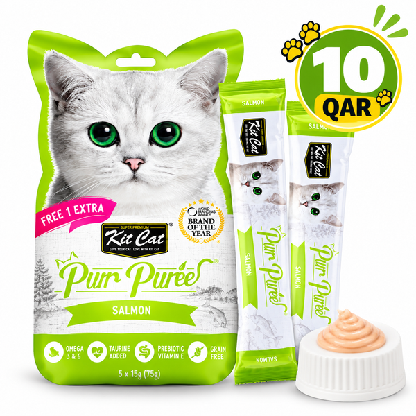 Kit Cat Purr Puree Liquid Treats for Cat – Salmon (15gx5 Sticks)