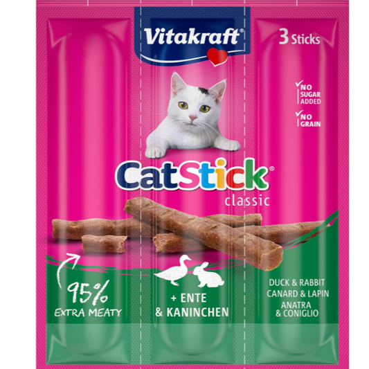 Vitakraft Cat Sticks Mini Rabbit & Duck 18g – 3pcs