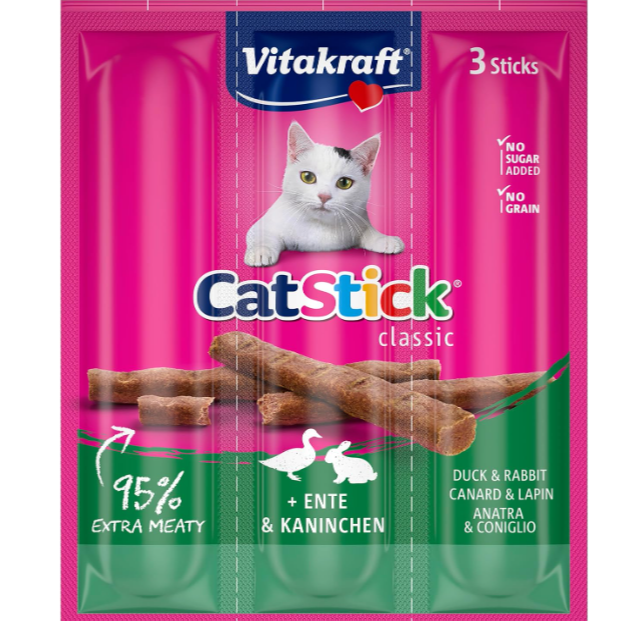 Vitakraft Cat Sticks Mini Rabbit & Duck 18g – 3pcs