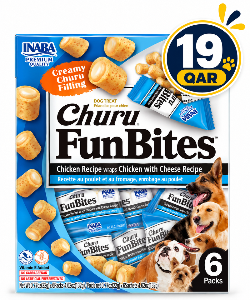 Churu Fun Bites with cheese Chicken Recipe wraps Chicken 22gx6 Pouches
