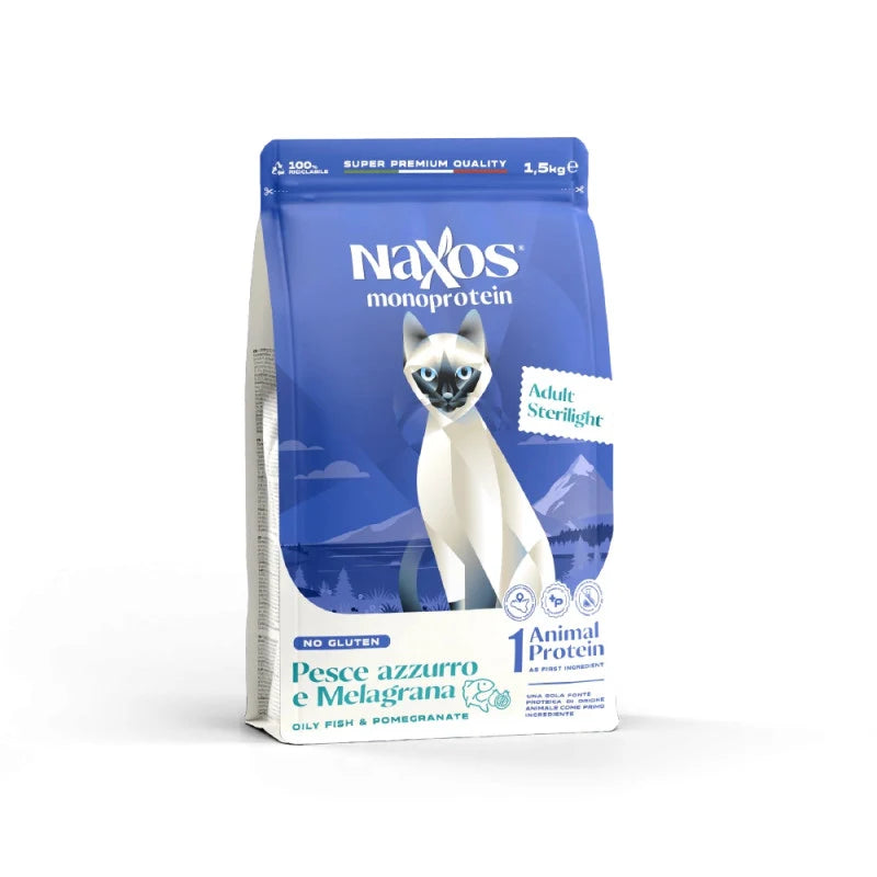 Naxos Sterilight Fish & Pomegranate Weight Control Dry Cat Food, 1.5kg