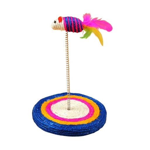 Linen Rope + Wooden Board + Spring + Plush Rat 16X16X25Cm