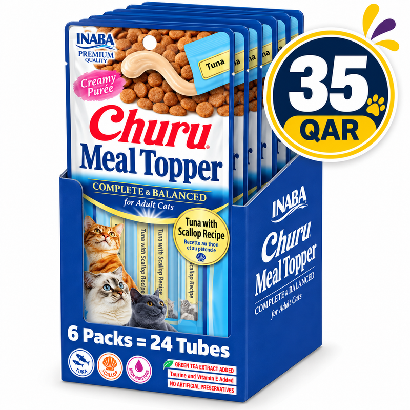 Churu Complete & Balanced for Adult Cats Tuna with Scallop Recipe — 6x56g
