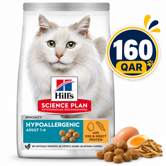 Hill’s Science Plan Hypoallergenic Adult Feline Food No Grain Egg & Insect Protein 1.5kg