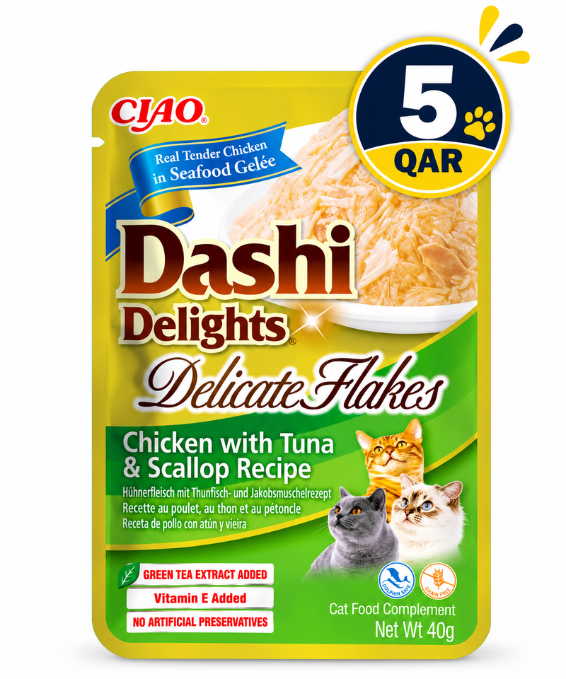 Dashi Delights Delicate Flakes Chicken with Tuna & Scallop Recipe 40g