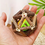 Interactive Wooden Cat Toy Ball with Bell