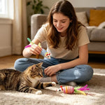 Colorful Feather Mouse Cat Toy – 1 Piece