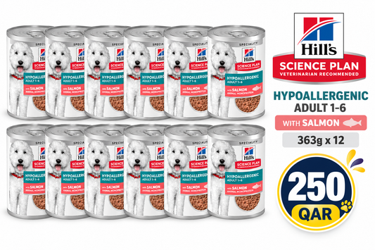 Hill’s Science Plan Hypoallergenic Adult Dry wet Food with Salmon 363gx12