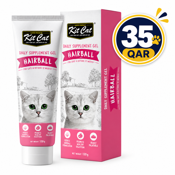 Kit Cat Hairball Daily Supplement Gel For Cats and Kittens – 120 g