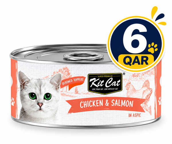 Kit Cat Deboned Chicken & Salmon Toppers 80g  Can