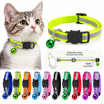 Adjustable Reflective Cat Collar with Bell – Random Color (1 Piece)