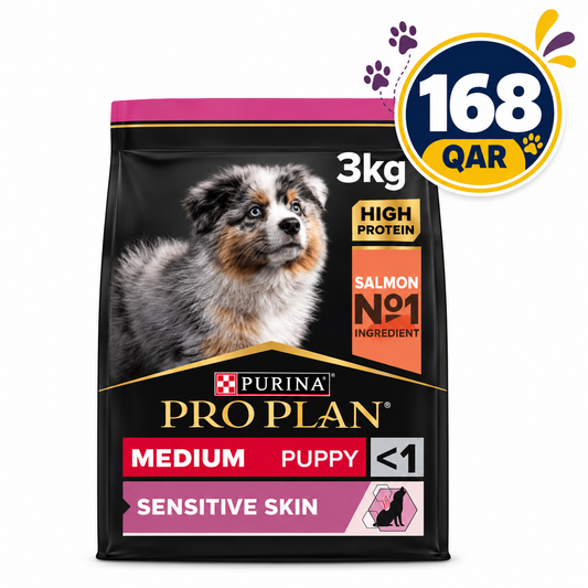 Purina Pro Plan Medium Puppy, Sensitive Skin, Dry Dog food with Salmon, 3 kg