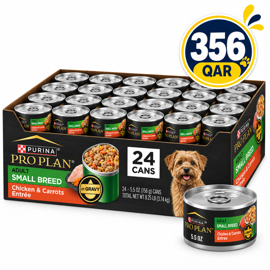 Purina Pro Plan Adult Small Breed Chicken and Carrots Entree in Gravy Wet Dog Food, 156 g Can x 24pcs Box