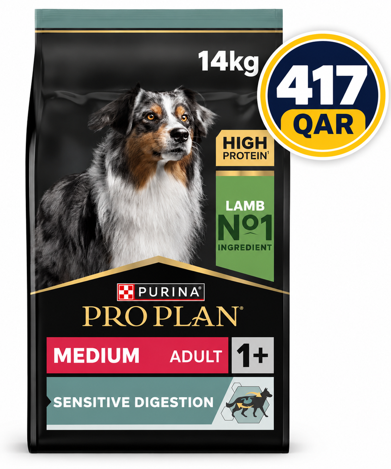 Pro Plan Sensitive DigePurina stion Medium Adult, Dry Dog food with Lamb, 14 kg