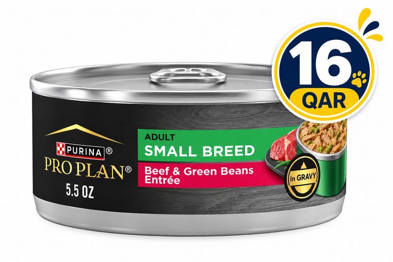 Purina Pro Plan Adult Small Breed Beef and Green Beans Entree in Gravy Wet Dog Food, 156g Can