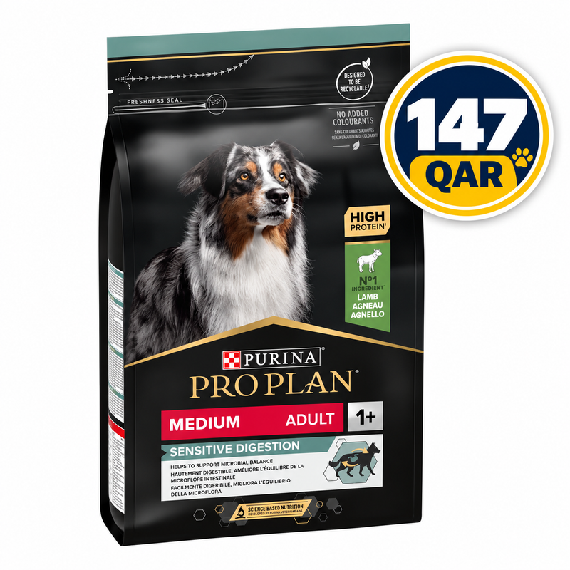 Purina Pro Plan Sensitive Digestion Medium Adult, Dry Dog food with Lamb, 3 kg