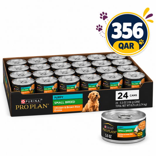 Purina Pro Plan Puppy Small Breed Chicken and Brown Rice Entree Wet Dog Food 156gx24 Cans