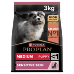 Purina Pro Plan Medium Puppy, Sensitive Skin, Dry Dog food with Salmon, 3 kg