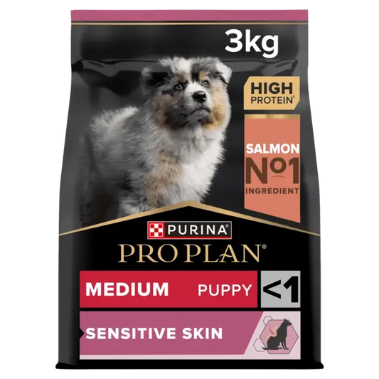 Purina Pro Plan Medium Puppy, Sensitive Skin, Dry Dog food with Salmon, 3 kg